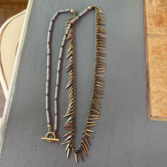 Jenny Bird Long Gold Tone Fringe Necklace - Picture 9 of 11